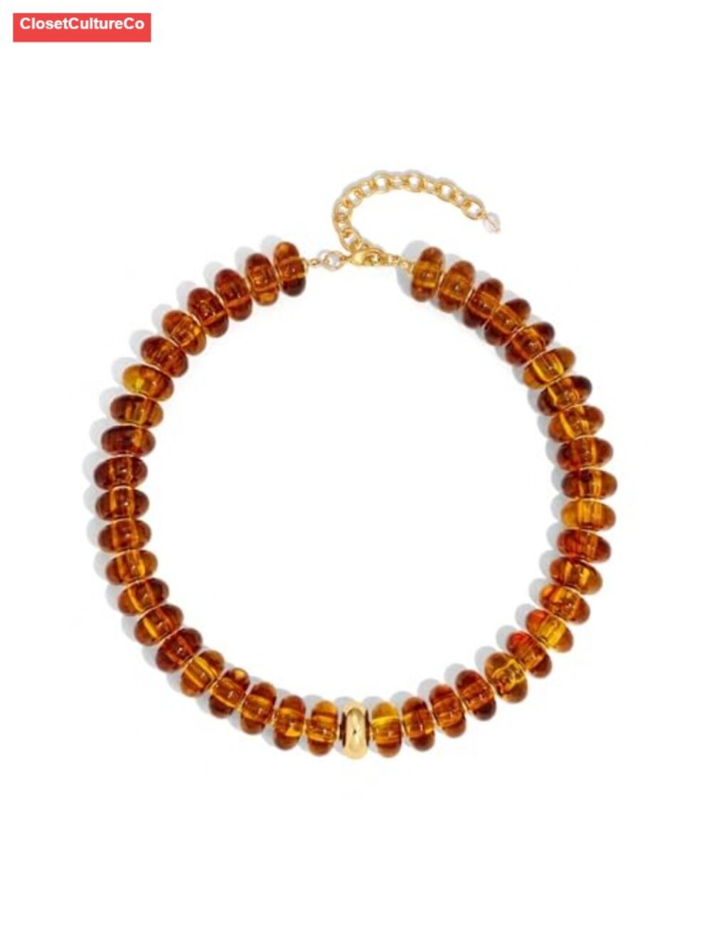 Oversized Resin Disc Beaded Choker Necklace Bold Statement Boho Summer Jewelry